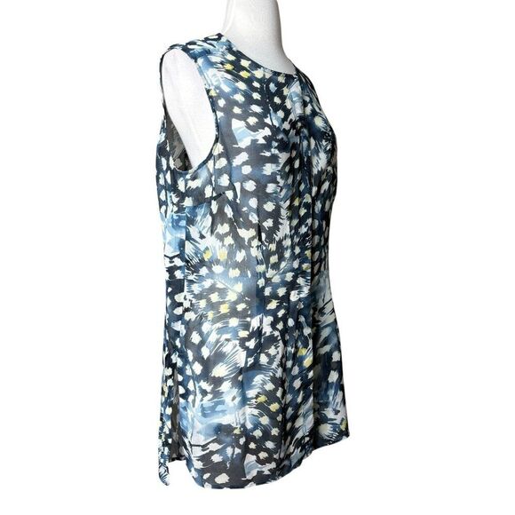 Cabi Sleeveless Sheer Tunic Blue and White Size Medium - Picture 2 of 7